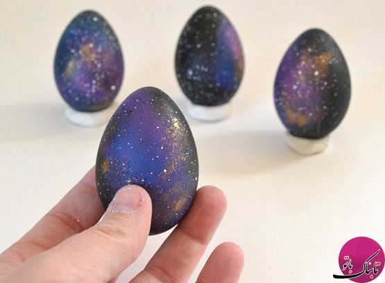 رنگ کردن تخم مرغ به شیوه کهکشانی