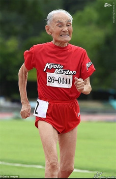 پیرمرد 105 ساله در مسابقه دو اول شد!+عکس