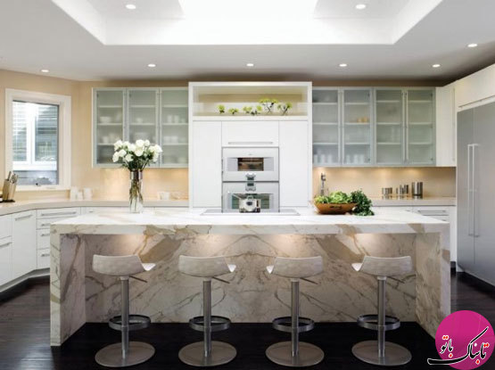 استفاده از سنگ مرمر در طراحی داخلی آشپزخانه