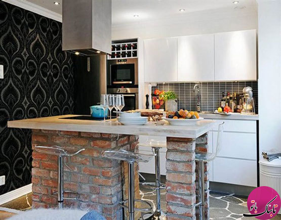 ایده‎هایی زیبا و مدرن از سنگ و آجر در نمای آشپزخانه