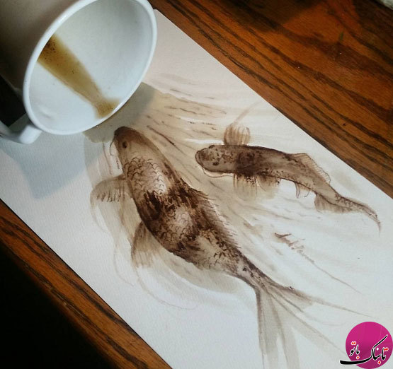 طراحی‌های زیبا با استفاده از قهوه