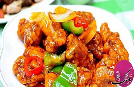 خوراک مرغ و سبزیجات به سبک چینی