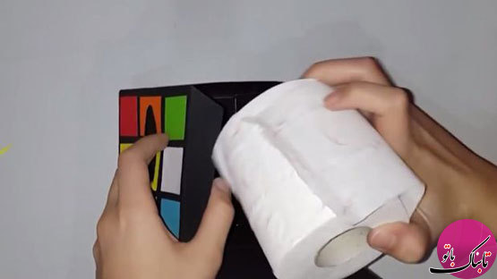 ساخت جعبه دستمال به شکل مکعب روبیک