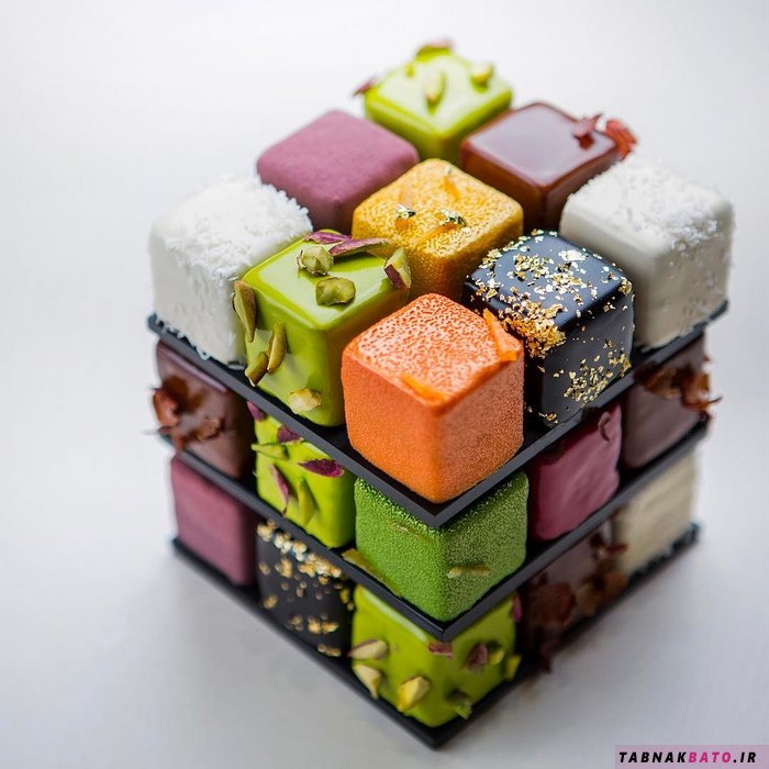 زیبایی فوق‌العاده این کیک‌های مکعب روبیکی