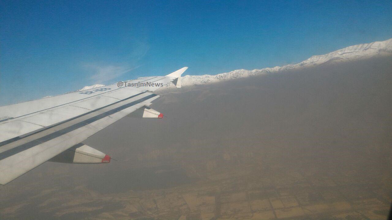 آلودگی هوای تهران از پنجره هواپیما+عکس