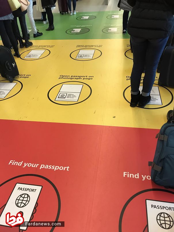 نظم دادن جالب صف گذرنامه در فرودگاه کپنهاگ +عکس