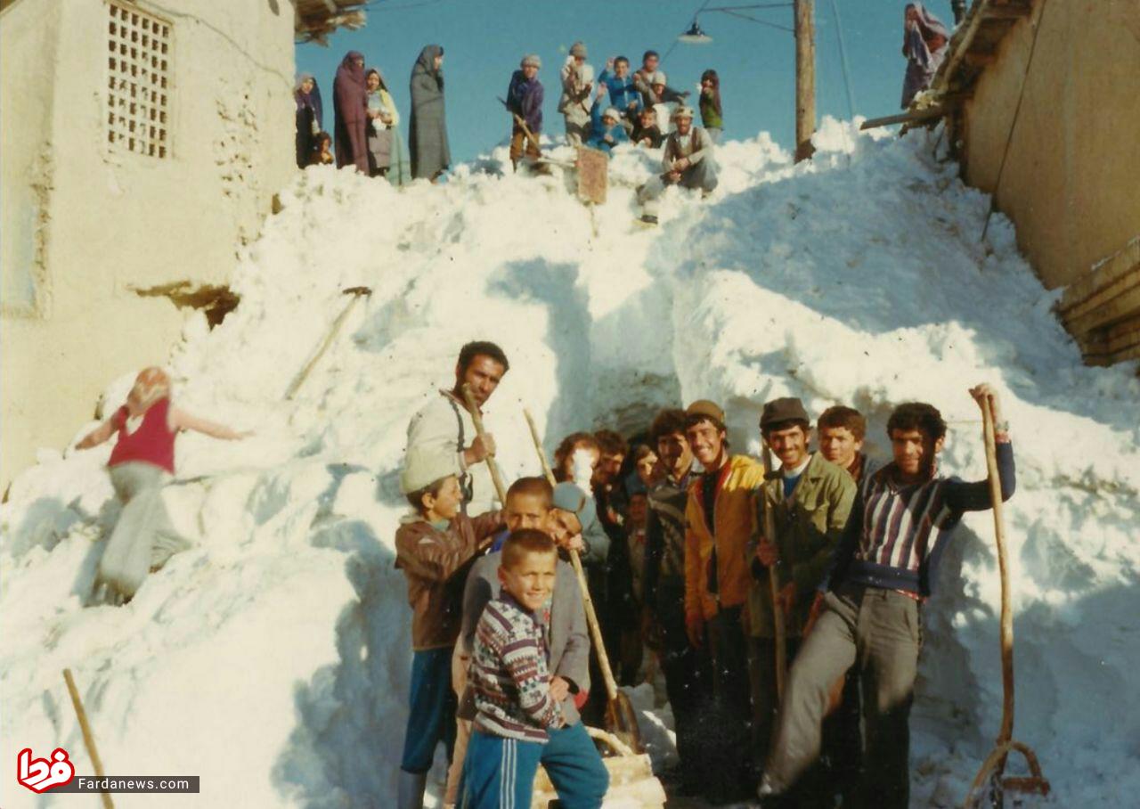 عکس قدیمی از ارتفاع باور نکردنی برف در ایران