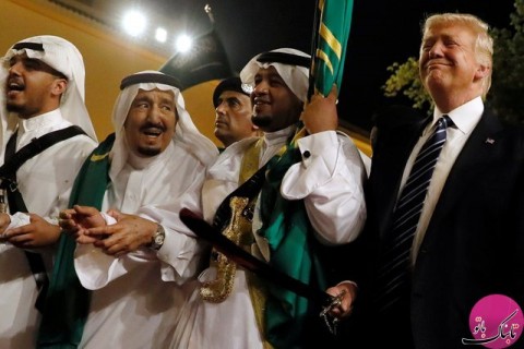 رقص سنتی ترامپ در عربستان سعودی
