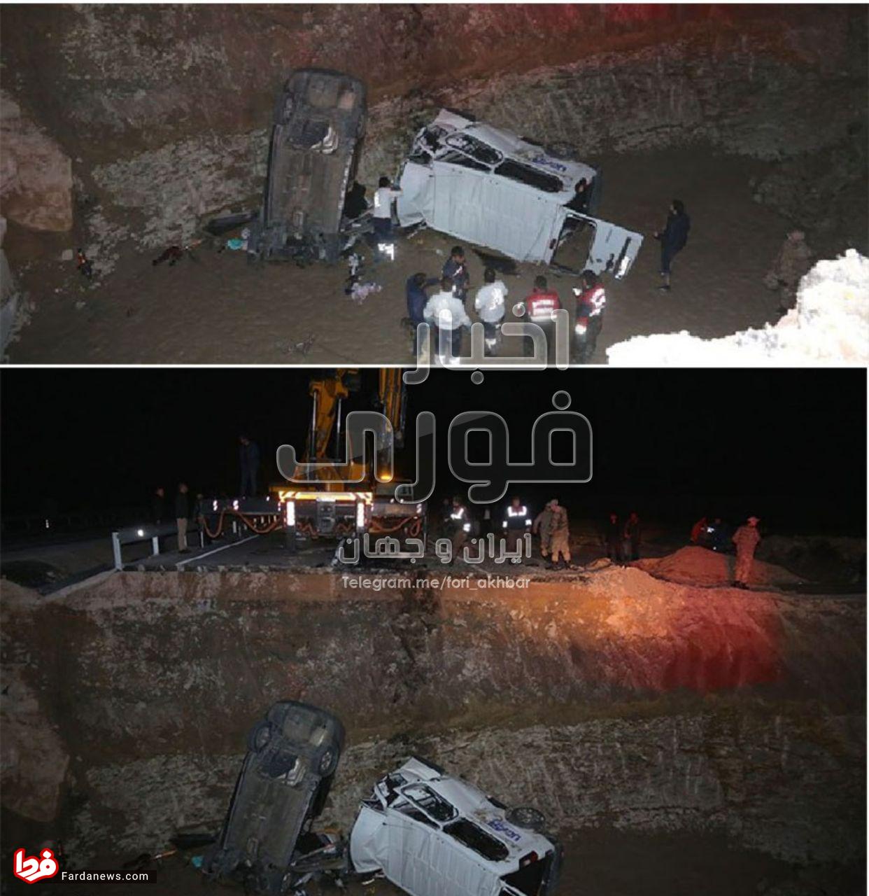 سقوط خودرو مسافران ایرانی به دره در بایبورت ترکیه +عکس
