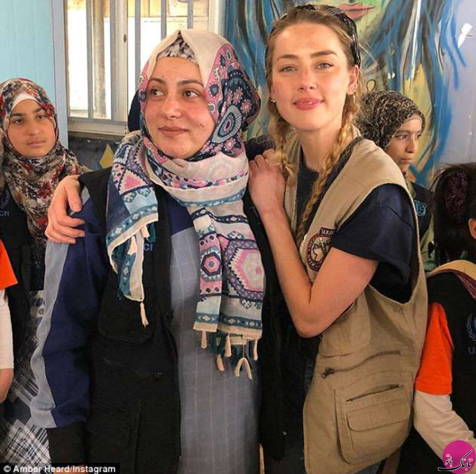 بازیگر هالیوودی در کمپ پناهندگان سوری