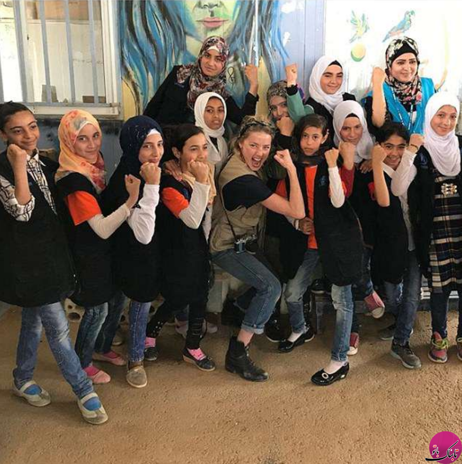 بازیگر هالیوودی در کمپ پناهندگان سوری