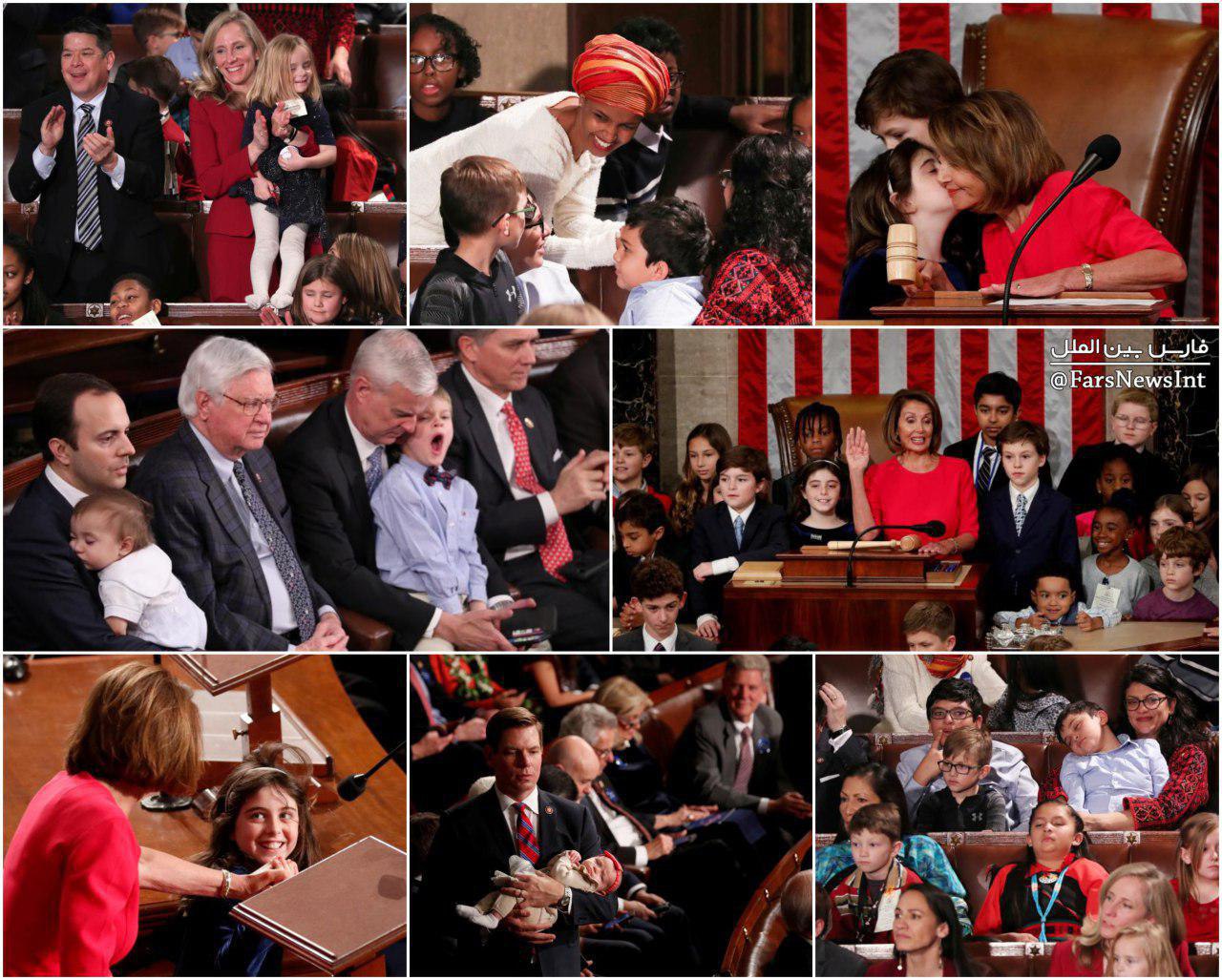 فرزندان و نوه‌های قانون‌گذاران آمریکا در کنگره آمریکا +عکس