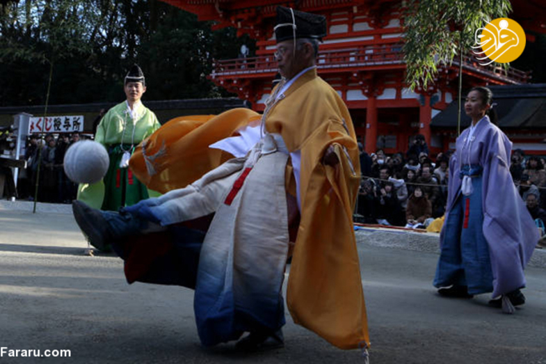 بازی محبوب ژاپنی‌ها در پرستشگاه کیوتو +تصاویر