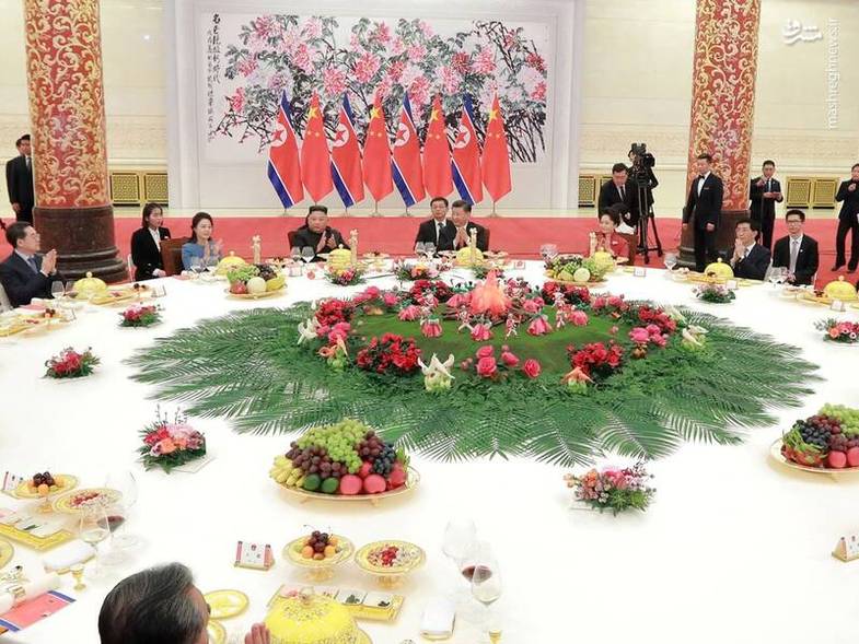 ناهار کاری «اون» و رئیس جمهور چین +عکس