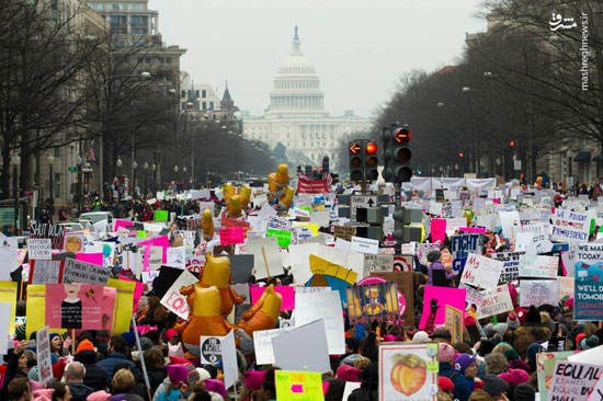 تظاهرات زنان آمریکایی علیه ترامپ +عکس