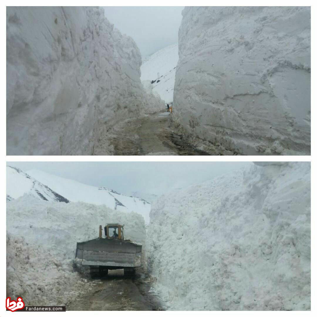 ارتفاع برف در جاده وارنگه‌رود از روستاهای جاده چالوس +عکس