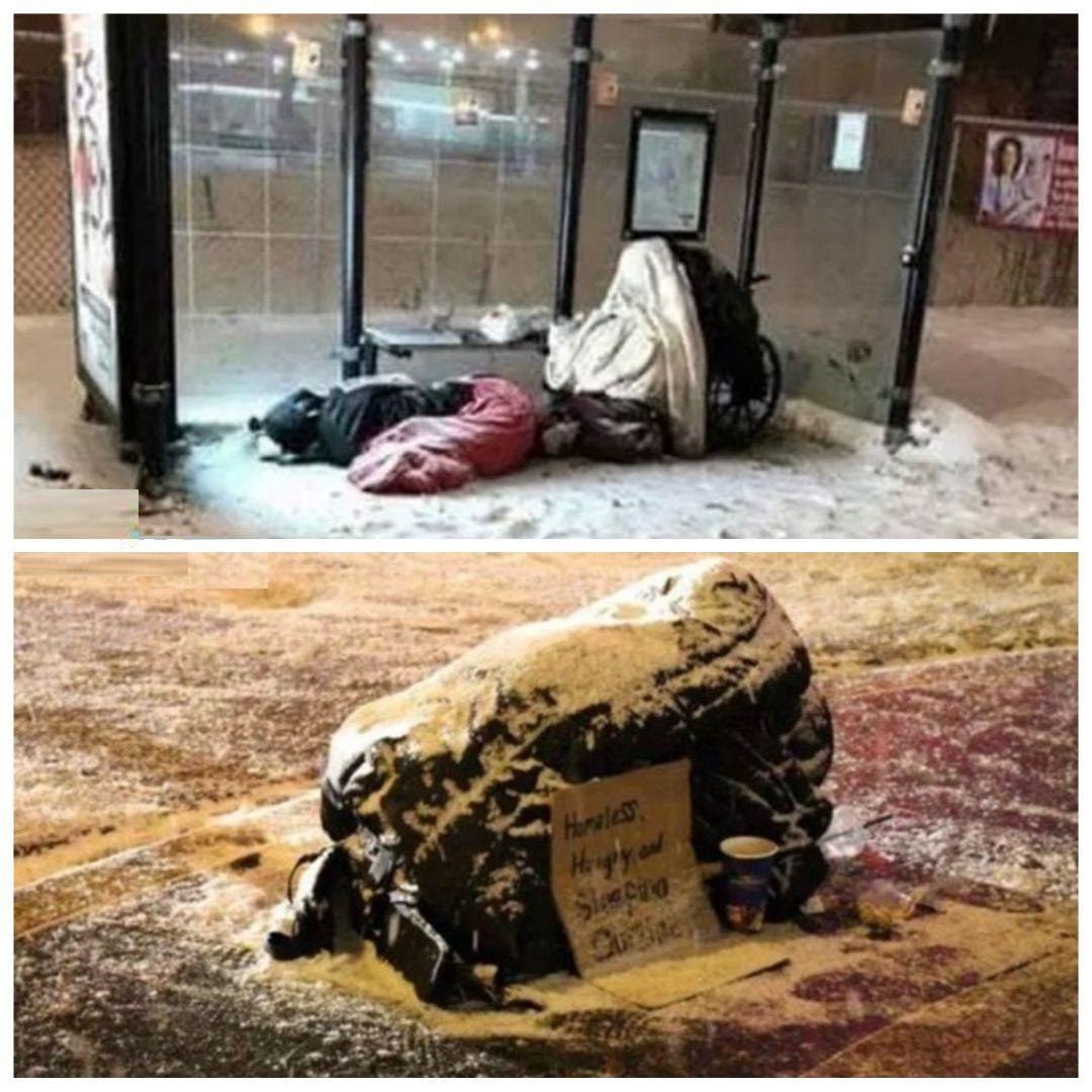 یخ زدن بی‌خانمان‌های آمریکا در سرمای کشنده + عکس