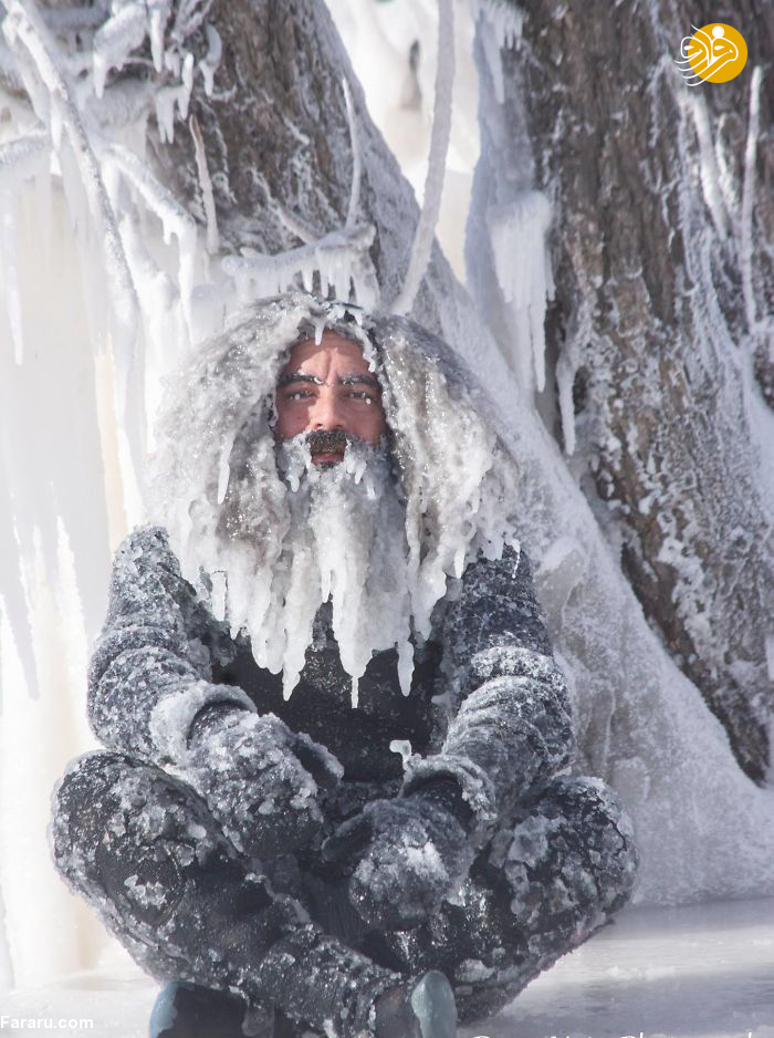 تصاویر شگفت انگیز از مردی در سرمای قطبی