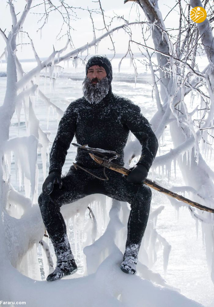 تصاویر شگفت انگیز از مردی در سرمای قطبی