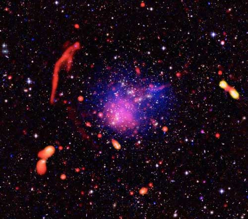 عکس روز ناسا؛ برخورد ۴ ابَر خوشه کهکشانی