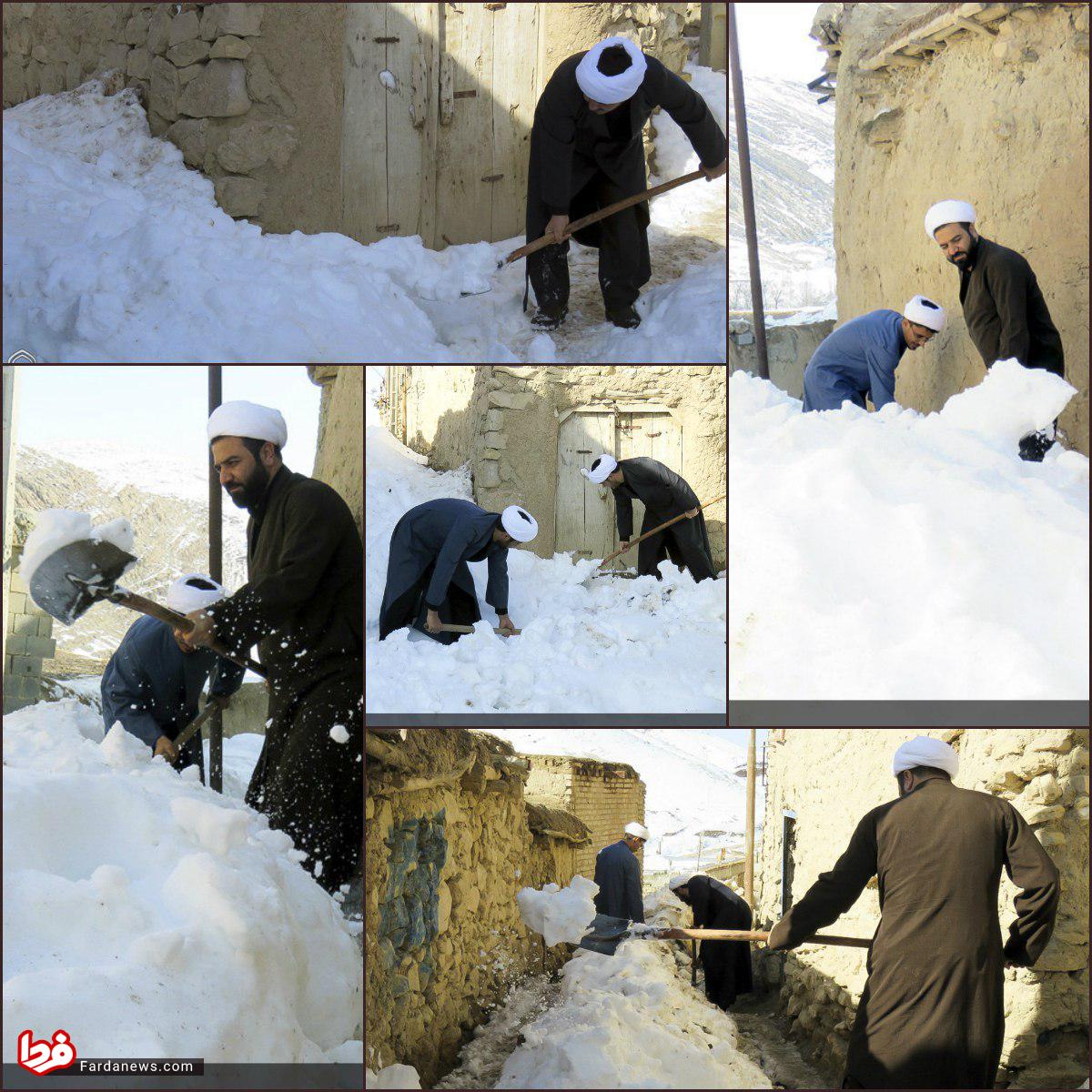 برف روبی طلاب در روستاها +عکس