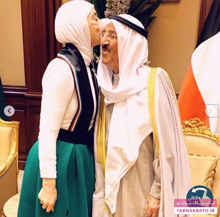 سلفی امیر کویت با معروفترین دختر مبتلا به سرطان