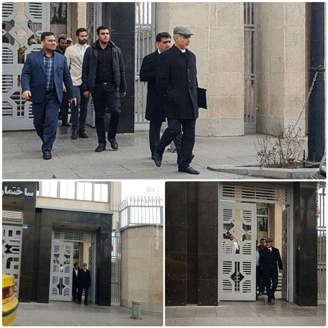 حسین فریدون هنگام خروج از دادگاه +عکس