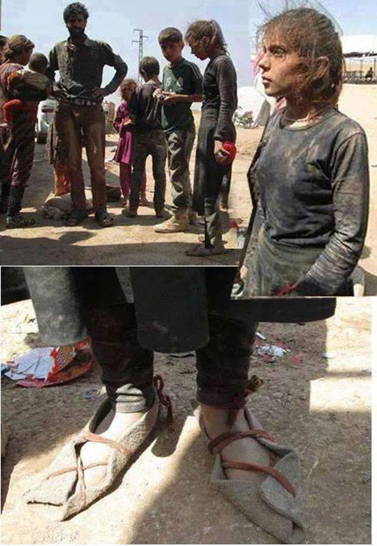 اسارت دردناک دختر ۱۰ ساله توسط داعشی‌ها+عکس