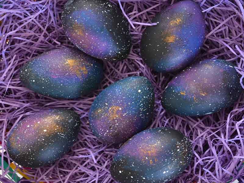 روش تزئین تخم مرغ عید کهکشانی