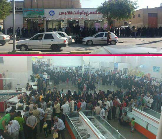 صف خرید مرغ در بوشهر +عکس