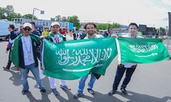 حضور هواداران عربستان در میدان سرخ مسکو +عکس