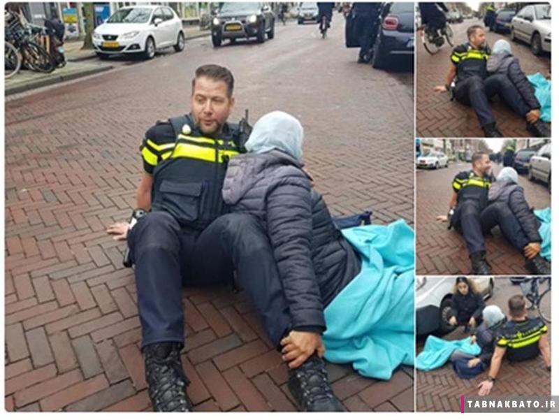 اقدام جالب پلیس هلند برای کمک به یک تصادف دیده