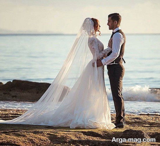 احسان حاج صفی و همسرش با لباس عروسی در یونان+عکس