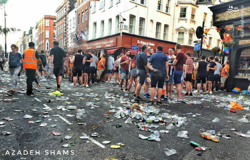 خیابان‌های لندن پس از رژه همجنس‌بازها+عکس