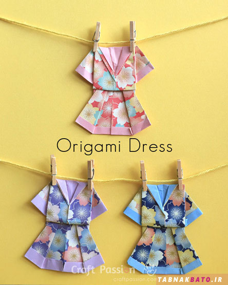 کیمونوی ژاپنی با هنر اوریگامی
