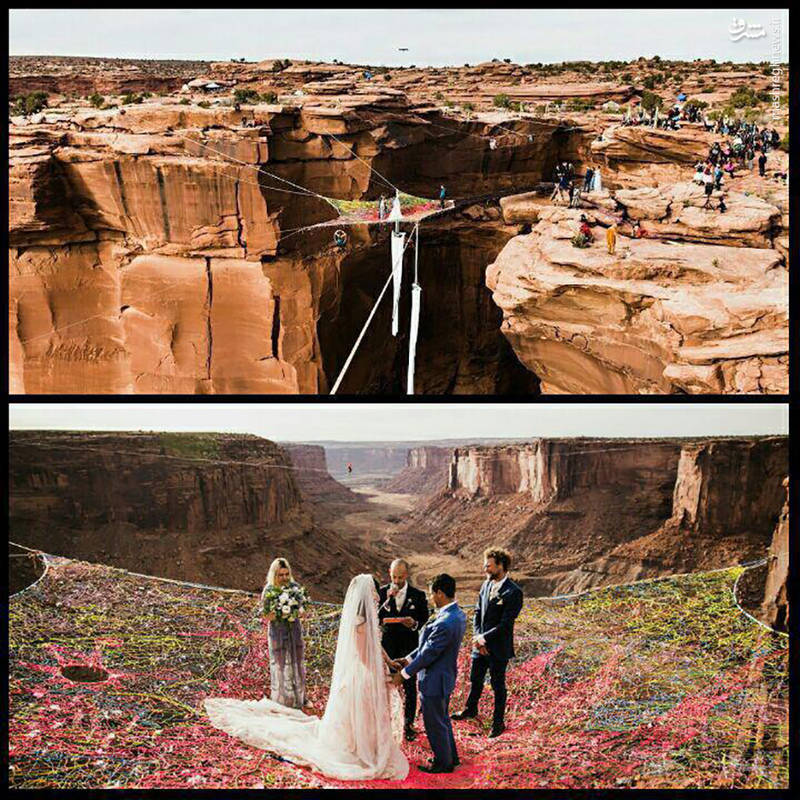 ازدواج در ارتفاع ۱۲۰ متری زمین + عکس