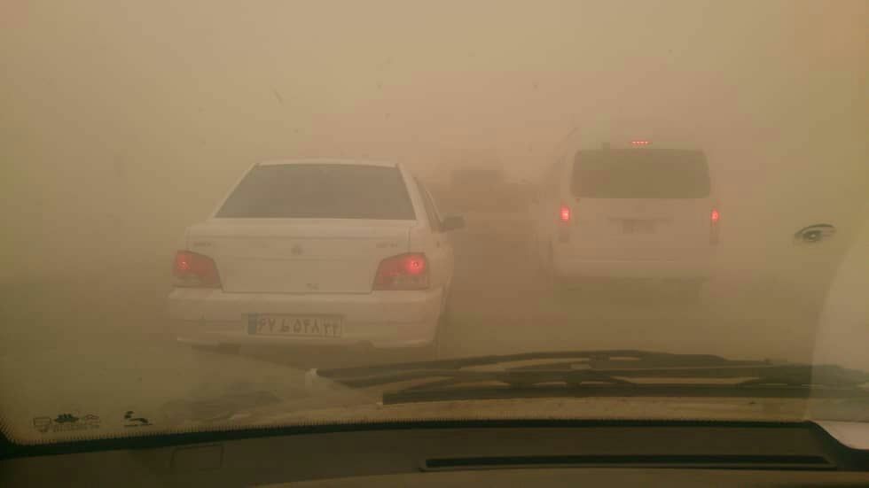 توفان ترسناک گرد و غبار در خوزستان + عکس