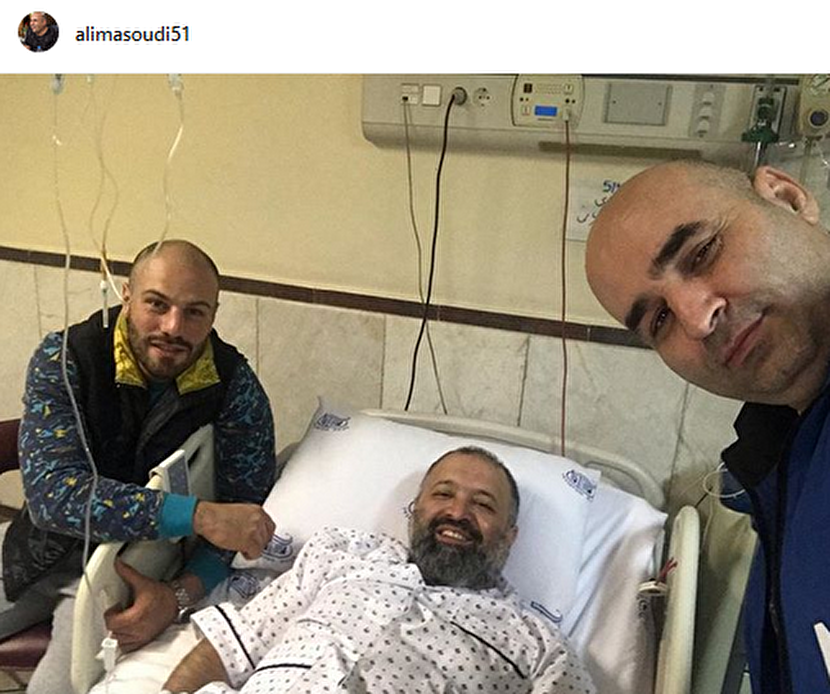 عیادت «علی مسعودی» از «علی صالحی» در بیمارستان +عکس