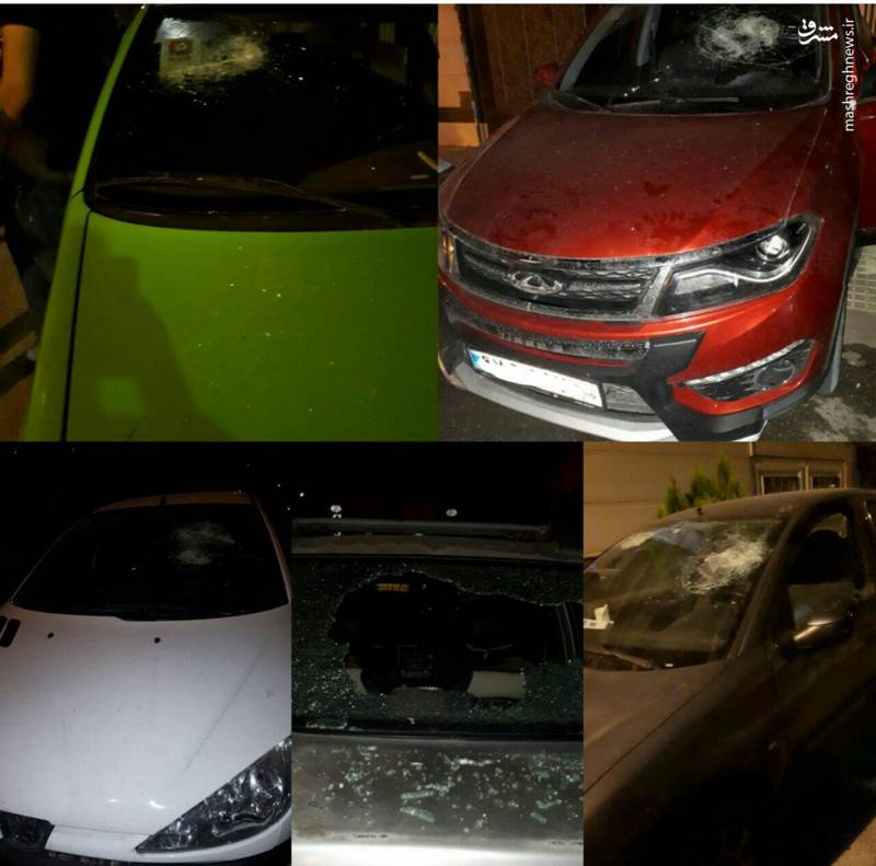 حمله اوباش ورامین به چندین خودرو +عکس