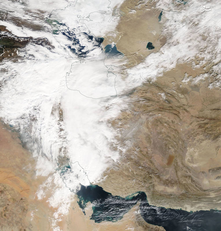 تصویر ماهواره‌ای ناسا از آب‌وهوای امروز ایران