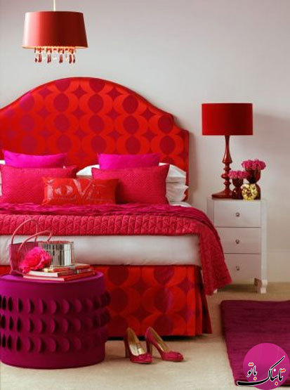 ایجاد فضایی رمانتیک با کمک رنگ قرمز در اتاق خواب