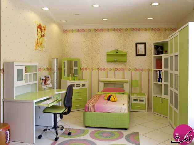 استفاده از رنگ سبز در چیدمان اتاق کودک