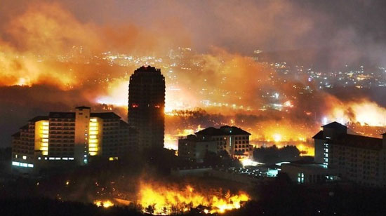 کم‌سابقه‌ترین آتش‌سوزی در تاریخ کره‌جنوبی +عکس