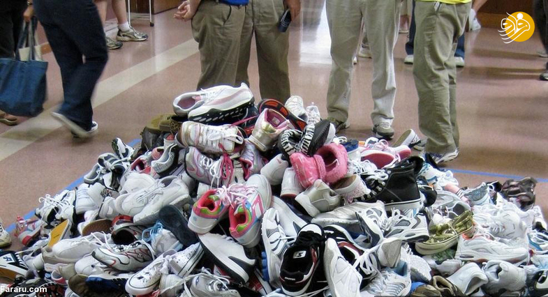 زن آمریکایی ۲۰۴ جفت کفش به سیل‌زدگان هدیه داد +تصاویر