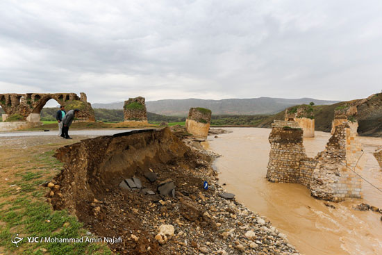پل تخریب شده کشکان‌رود +عکس