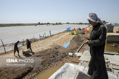 کوچه و خانه زیر آب در هوفل علی‌آباد – خوزستان