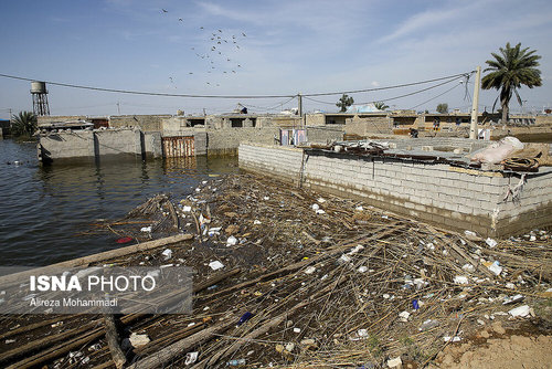 کوچه و خانه زیر آب در هوفل علی‌آباد – خوزستان