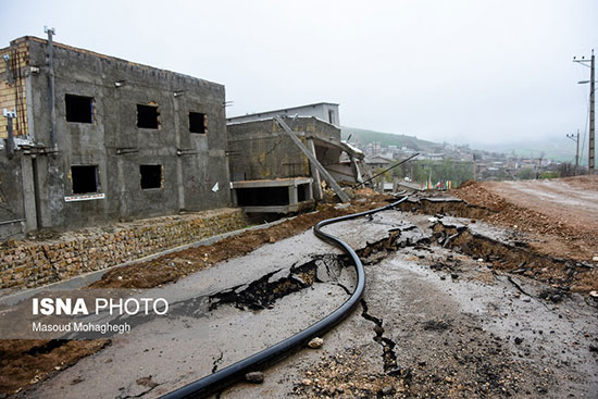 رانش زمین در روستای حسین آباد کالپوش +عکس