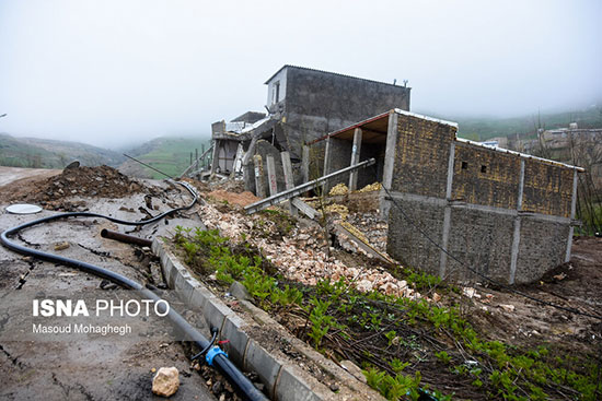رانش زمین در روستای حسین آباد کالپوش +عکس
