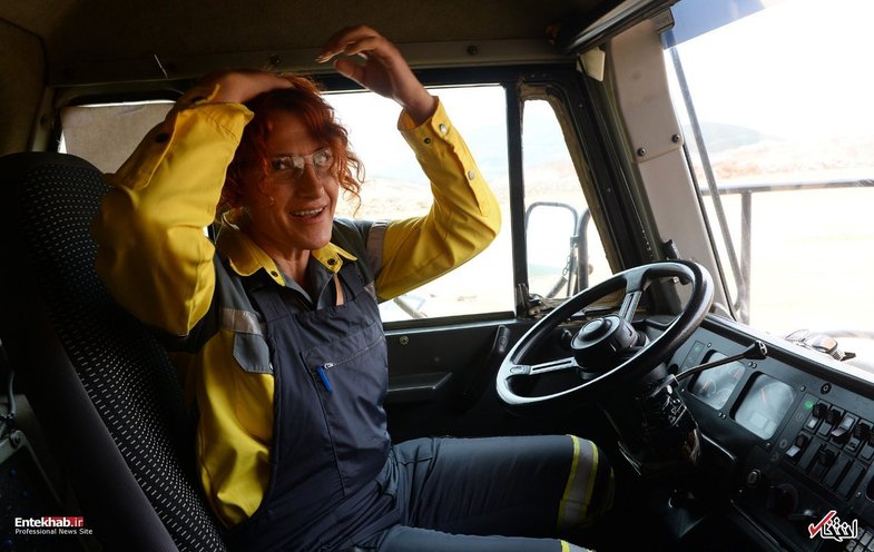 زنی که راننده کامیون غول پیکر معدن طلاست +تصاویر